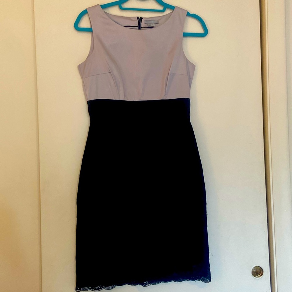 H&M women’s sleeveless Tan/ Black lace formal dress size 6